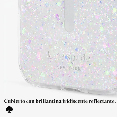 Vista 9 de kate spade new york Funda para iPhone 18 Pro - Brillantina gruesa Brillantina gruesa iridiscente