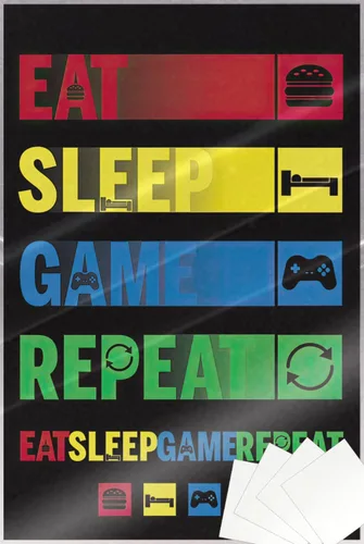 Vista 7 de Eat Sleep Game Repeat - Póster de jugador (pictogramas) (tamaño: 24" x 36")