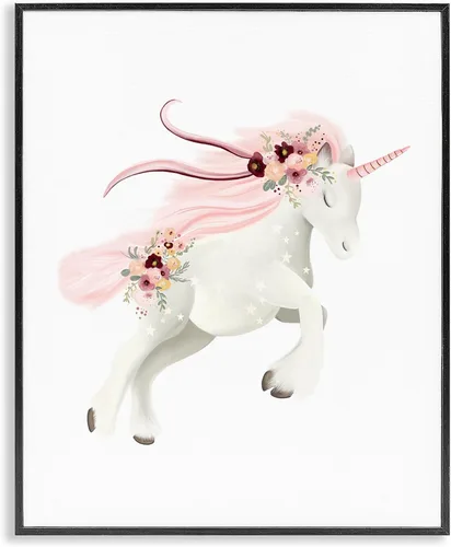 Vista 11 de Stupell Industries Arte giclée enmarcado de unicornio galope pastel por Studio Q