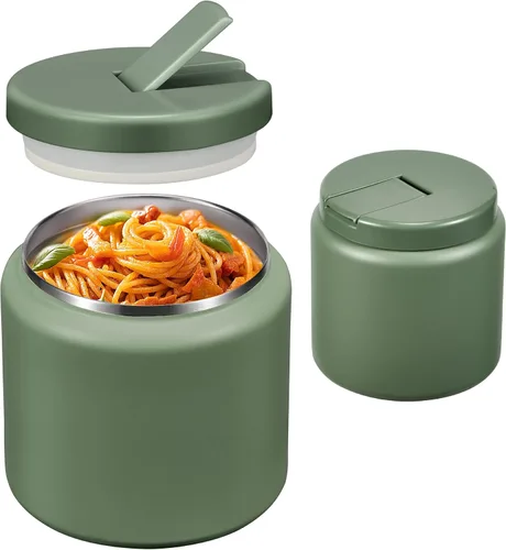 Vista 8 de Termo de sopa de 13.5 onzas para niños con tapa de hebilla, recipiente de comida aislado al vacío, boca ancha, a prueba de fugas, acero inoxidable