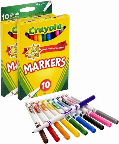Vista 6 de Crayola 10 unidades marcadores clásicos punta fina., Paquete de 1, Variados