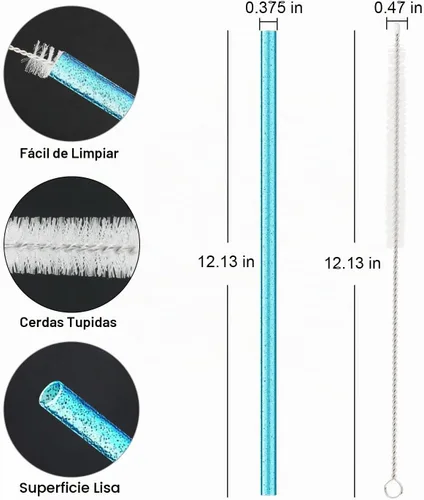 Vista 2 de Popote de repuesto para vaso Stanley Cup de 40 onzas y 30 onzas, paquete de 10 popotes de plástico reutilizables de 12.13 pulgadas de largo
