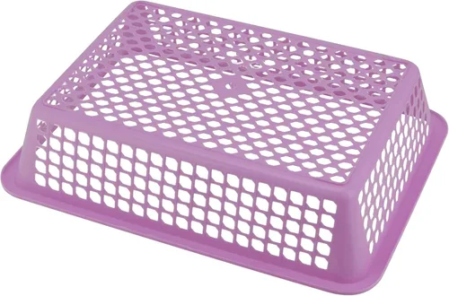 Vista 4 de 20 cestas de malla de plástico de 13.5 x 10 x 3 pulgadas, cesta de plástico colorida, cestas para profesores para aula, pequeñas cestas de plástico