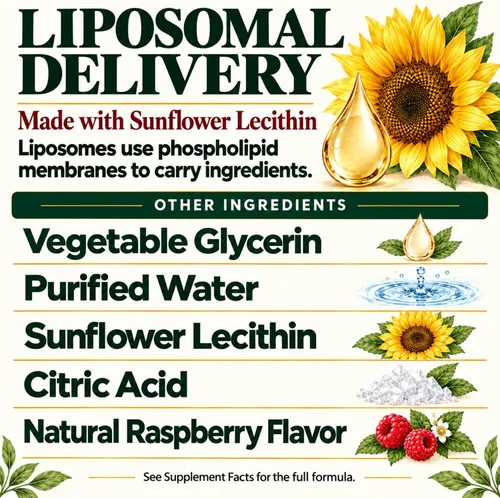 Vista 3 de Lymphatic Drainage Support Drops, 30-in-1, Raspberry, 60 Servings