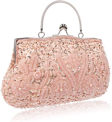 Vista 2 de KISSCHIC Bolsos de noche de las mujeres Vintage rebordeado lentejuelas diseño embrague monedero para boda