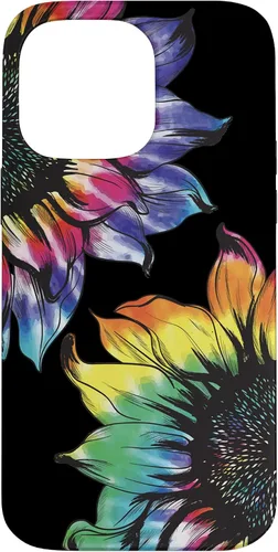 Vista 21 de Tie Dye Sunflower Phone Case Fun Colorful Retro Hippie Gift Case for iPhone 17