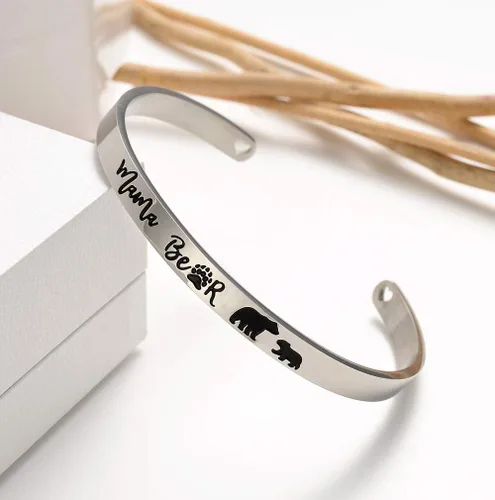 Vista 25 de Pulseras inspiradoras para abuela, mamá, hija, sobrina, tía, grabado, mensaje oculto, pulsera de acero inoxidable, corona de cumpleaños, joyería