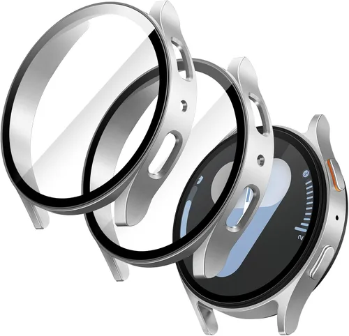 Vista 12 de JETech Funda con protector de pantalla para Samsung Galaxy Watch 7 de 40 mm, cubierta protectora general, película de vidrio templado de alta Negro