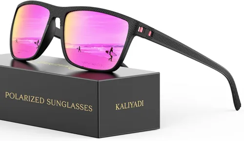 Vista 68 de KALIYADI Gafas de sol polarizadas para hombre, gafas de sol ligeras con protección UV para conducir, pescar y jugar golf (3 unidades) Negro