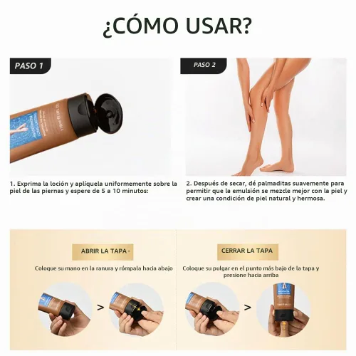Vista 8 de Maquillaje de piernas impermeable, corrector corporal sin transferencia, cobertura para venas, cicatrices, tatuaje (#02 brillo medio, 1 unidad)