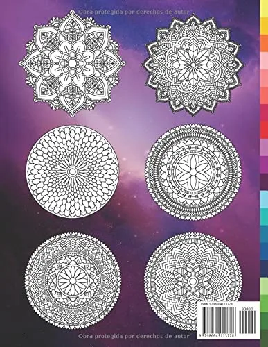 Vista 2 de 200 Mandalas Antiestrés Libro De Colorear Para Adultos 200 Diseños de Mandalas y Flores para la relajación, la meditación y el alivio del estrés