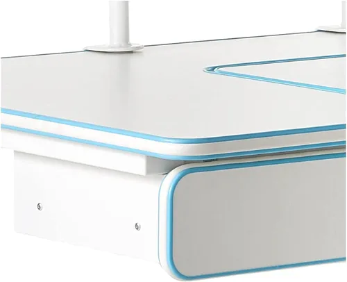 Vista 7 de ApexDesk Little Soleil DX 43 pulgadas de ancho, escritorio de estudio para niños con altura ajustable, con estante y cajón integrado