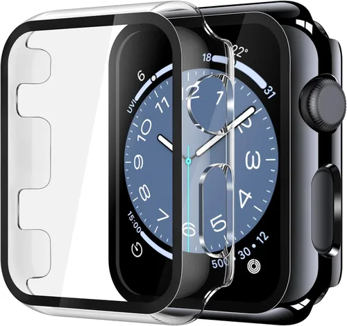 Vista 20 de Misxi Juego de 2 Fundas de Vidrio Templado Compatibles con Apple Watch Series 3 y Series 2 de 1.496 Pulgadas, Protector de Pantalla de Policarbonato