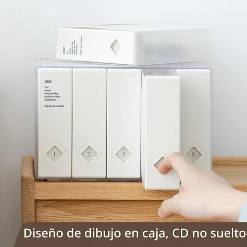 Vista 8 de Caja de CD, capacidad de 120 CD/DVD titulares de la caja de la cartera