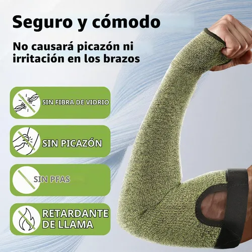 Vista 4 de Schwer CORE Mangas de Protección para Brazo S081, Mangas Resistentes a Cortes ANSI A5 con Orificio para el Pulgar, Manga de Soldadura Resistente a