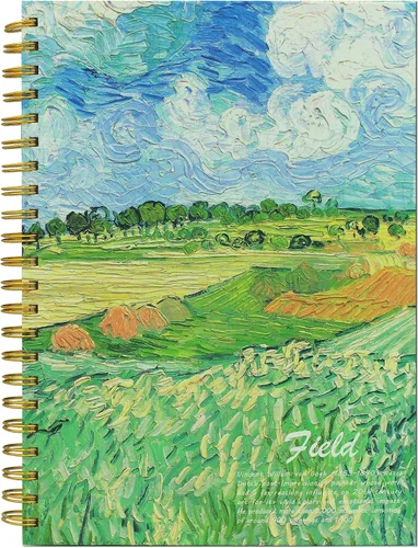 Vista 10 de Paquete de 2 libros estéticos de bocetos en espiral para niños, 98 libras/5.64 oz/m², papel grueso sin ácidos, A4, diario mixto en blanco, cuaderno