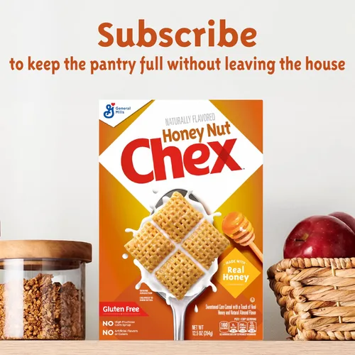 Vista 9 de Honey Nut Chex Cereal para el desayuno, sin gluten, hecho con grano entero, 12.5 onzas Made with Real Honey & Natural Almond Flavor, 13g Whole