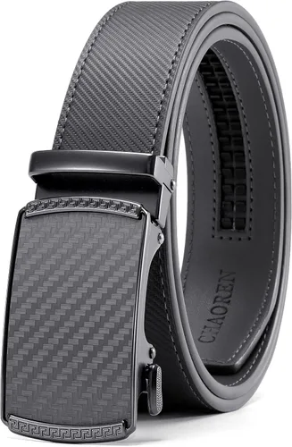 Vista 34 de CHAOREN Cinturón para hombre de cuero con trinquete - Ajuste personalizable, estilo sin esfuerzo (35 mm)