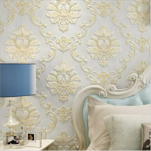 Vista 9 de Q QIHANG Papel tapiz de estilo europeo 3D en relieve damasco grueso no tejido, para sala de estar, dormitorio, comedor, TV, fondo, pared, 20.87