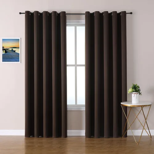 Vista 142 de ChrisDowa - Cortinas cortas para ventana de 40 pulgadas para dormitorio - Cortinas cortas con ojales y aislamiento térmico para oscurecer