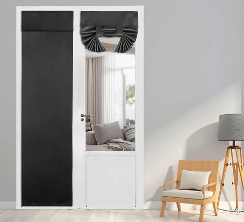 Vista 34 de PI Cortina Opaca para Puerta, Sombra de Privacidad que se Ata con Aislamiento Térmico, Cortina de Puerta Pequeña para Aula/Puerta Corredera/Puerta