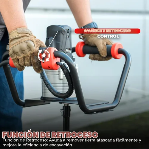 Vista 2 de XtremepowerUS 1200 W 1.6HP excavadora eléctrica c/ puntas de barrena de 4 pulgadas