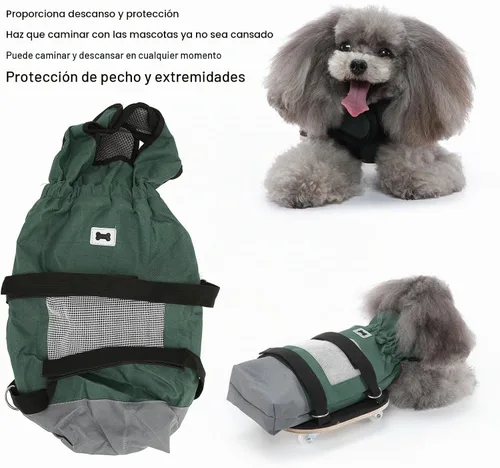 Vista 3 de Silla de ruedas para perros, suministro transpirable para mascotas, extremidades paralizadas para perros, ruedas silenciosas y patas traseras