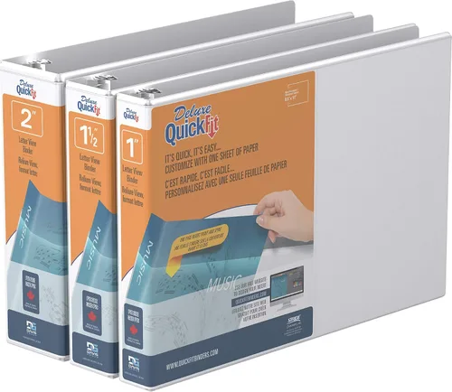 Vista 10 de QuickFit Landscape - Carpeta de 3 anillos redondos, resistente de 8 1/2 x 11 x 1 pulgadas, paquete de 4, color blanco