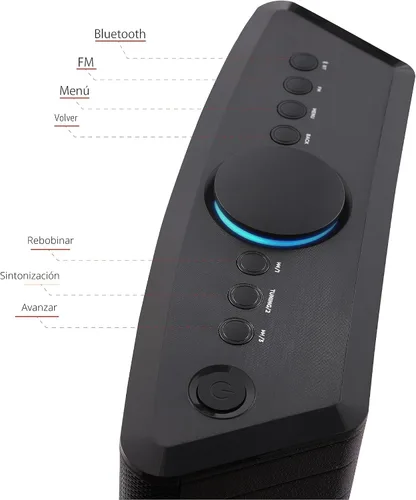 Vista 6 de Aiwa Altavoz inalámbrico - Libera un sonido potente y una conectividad versátil - Experimenta la libertad Bluetooth, radio FM, reloj, 20 W RMS, Negro