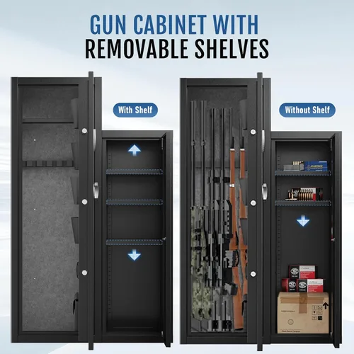 Vista 5 de KAER Caja fuerte para armas de 8 a 10, caja fuerte grande para rifles y pistolas, acceso rápido para rifle de pistola para el hogar y armario