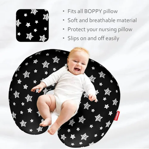 Vista 4 de Funda de almohada de lactancia para bebé, se adapta perfectamente a almohadas de lactancia Boppy, súper suave, para madres que amamantan, estrella