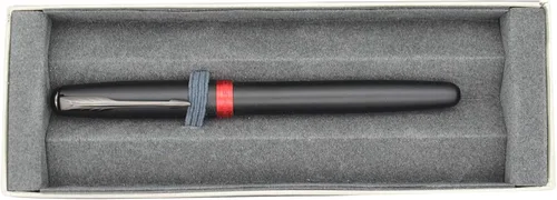 Vista 5 de Gullor Pluma estilográfica 75F negro mate con caja de regalo, borde rojo, punta fina