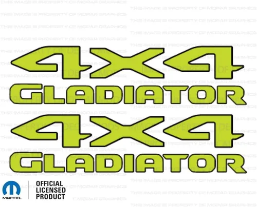 Vista 5 de Adhesivos gráficos de cabecera de gladiador 4x4 para Jeep Wrangler/Gladiator JL/JT (2019-2024) 392 bronce con contorno negro F392BO (juego de 2)