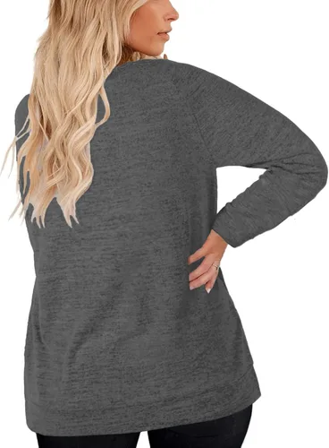 Vista 3 de DOLNINE - Sudadera de talla grande para mujer, jersey tipo túnica de talla extragrande y manga larga