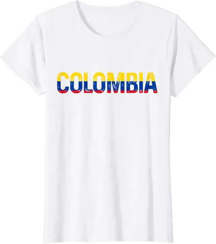 Vista 17 de Camiseta Vintage Pride de la bandera colombiana de Colombia, Negro