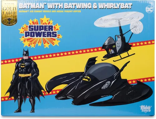 Vista 21 de McFarlane Juguetes - DC Super Powers Batman con Batwing y Whirlybat, pack de 3, etiqueta dorada, Exclusivo de Amazon