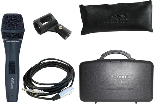 Vista 6 de Audio2000'S APM150PRO-U Micrófono dinámico profesional de neodimio supercardioides con cable XLRF-USB de 20 pies