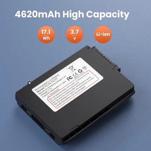 Vista 2 de E EGOWAY - Batería de repuesto para escáner de código de barras Zebra TC77 (4620 mAh) Compatible con Zebra Symbol Motorola TC70, TC72, TC75, TC77
