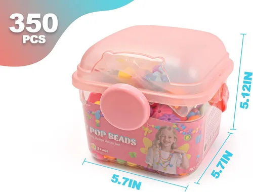 Vista 8 de BIRANCO. Juego de cuentas de lujo con más de 350 cuentas pop que incluye mariposa, abeja, libélula con alas transparentes y kit de fabricación