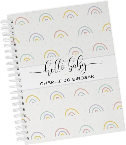 Vista 10 de Baby Memory Book - Hard Cover First Year Album Personalized with Baby’s Name - Boy Baby Journal (Blue Gingham)