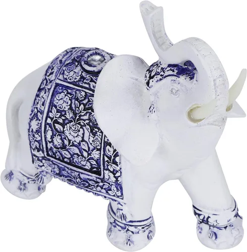 Vista 4 de Decoración de estatua de elefante de animal, figura de resina para el hogar, simulación, linda estatua de animal, riqueza, figura de elefante