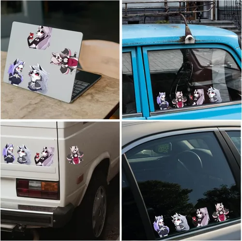 Vista 3 de 5.1" 4 Piezas Calcomanías Geniales de Loona Anime Furry Adhesivos para Ventanas Laptop Parachoques Equipaje Vinilo Accesorios de Auto