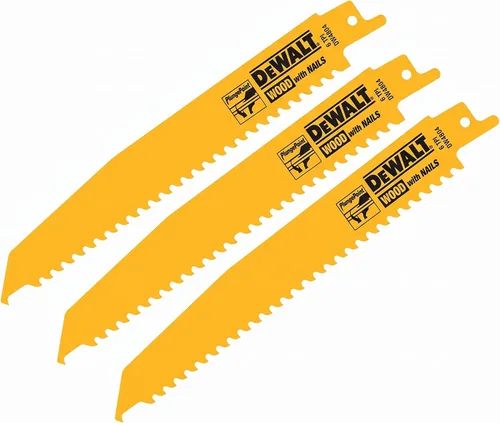 Vista 9 de DEWALT Hojas de sierra recíproca, parte trasera cónica, 6 pulgadas, 3 TPI, paquete de 5 (DW4801)