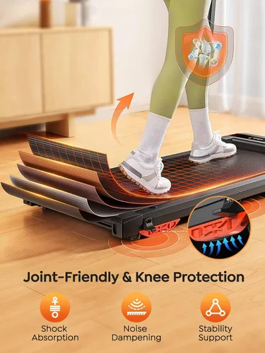 Vista 9 de Walking Pad Treadmill with 9% Incline & Dual LED Display, 4 in 1 Foldable Treadmill with Handle bar for Home/Office, 3.5HP Portable Under Desk