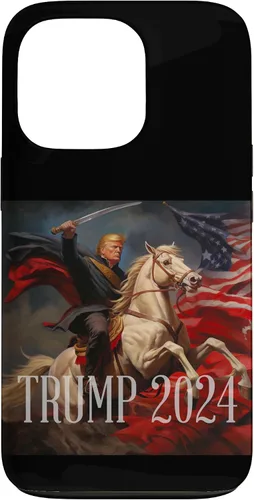 Vista 10 de iPhone 16 Donald Trump - 2024 - American Flag - Horse - Funda de espada