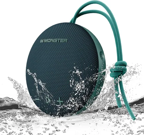 Vista 10 de Monster Altavoz Bluetooth de 35 W (pico), altavoz de ducha IPX8 impermeable, Bluetooth 5.4 con sonido HD fuerte y graves robustos, tiempo