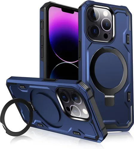 Vista 10 de Funda protectora completa para iPhone 13 Pro de 6.1 pulgadas, compatible con MagSafe, soporte invisible integrado y soporte de anillo, grado MIL
