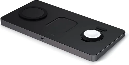 Vista 8 de Satechi Trio - Cargador inalámbrico con almohadilla magnética, certificado Qi, compatible con iPhone 16 Pro Max/16 Pro/16/16 Plus, AirPods Pro/Gen
