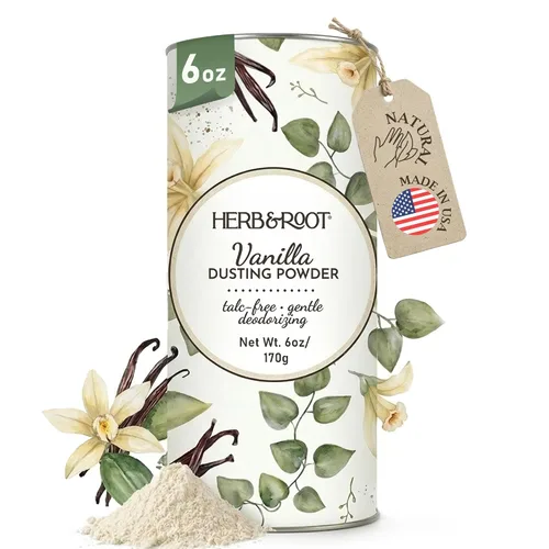 Vista 15 de Herb & Root Talc Free Body Dusting Powders. Rose, Vanila, Sandalwood, Lavender, Jasmine, and Gift Sets (Full Size, Jasmine)