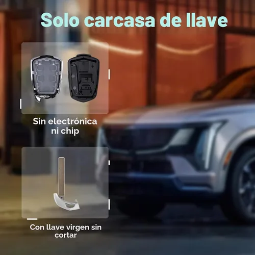 Vista 3 de HelloAuto Funda para llavero compatible con Cadillac XT5 ATS CTS SRX XTS Escalade de 5 botones sin llave (HYQ2AB HYQ2EB)